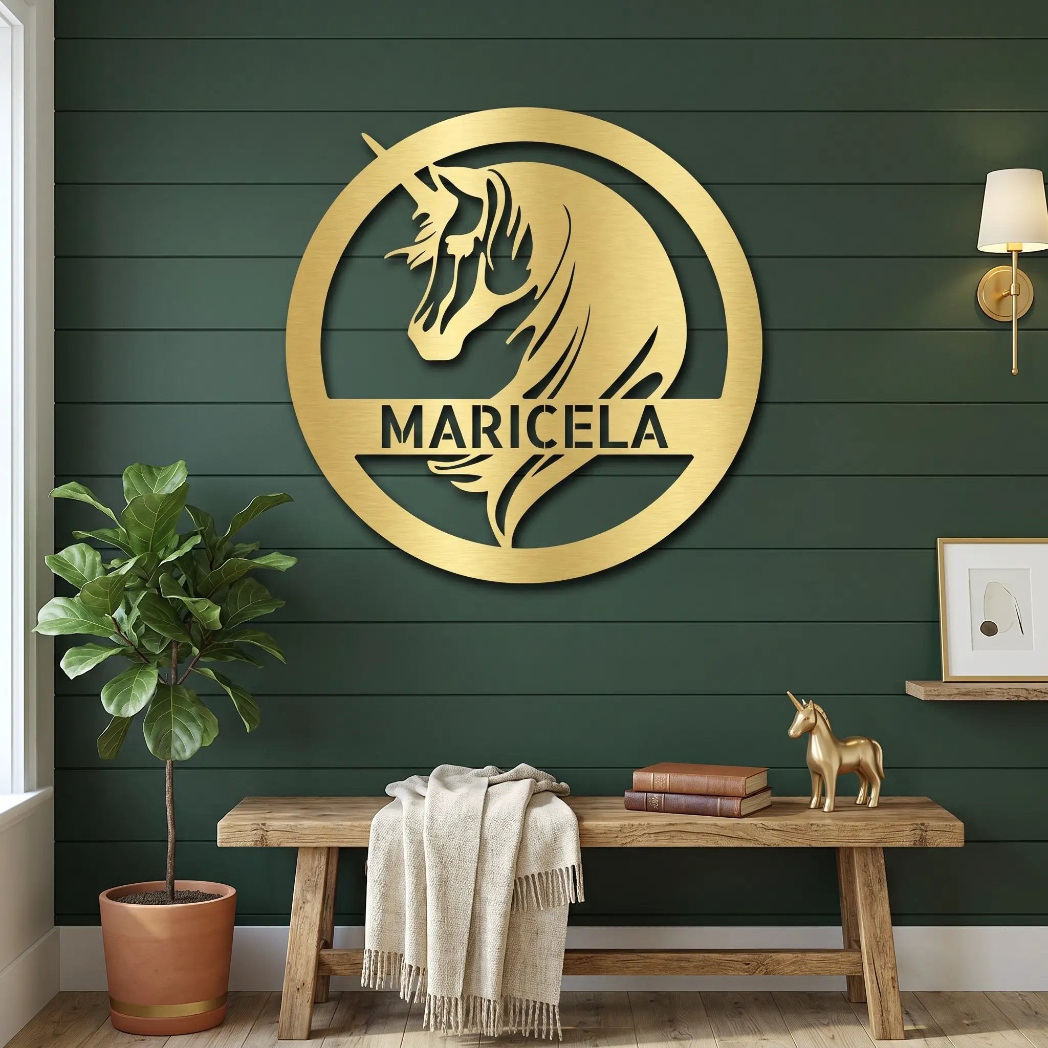 Custom Unicorn Name Metal Wall Art – Personalized Fantasy Sign – Girls Bedroom or Nursery Decor