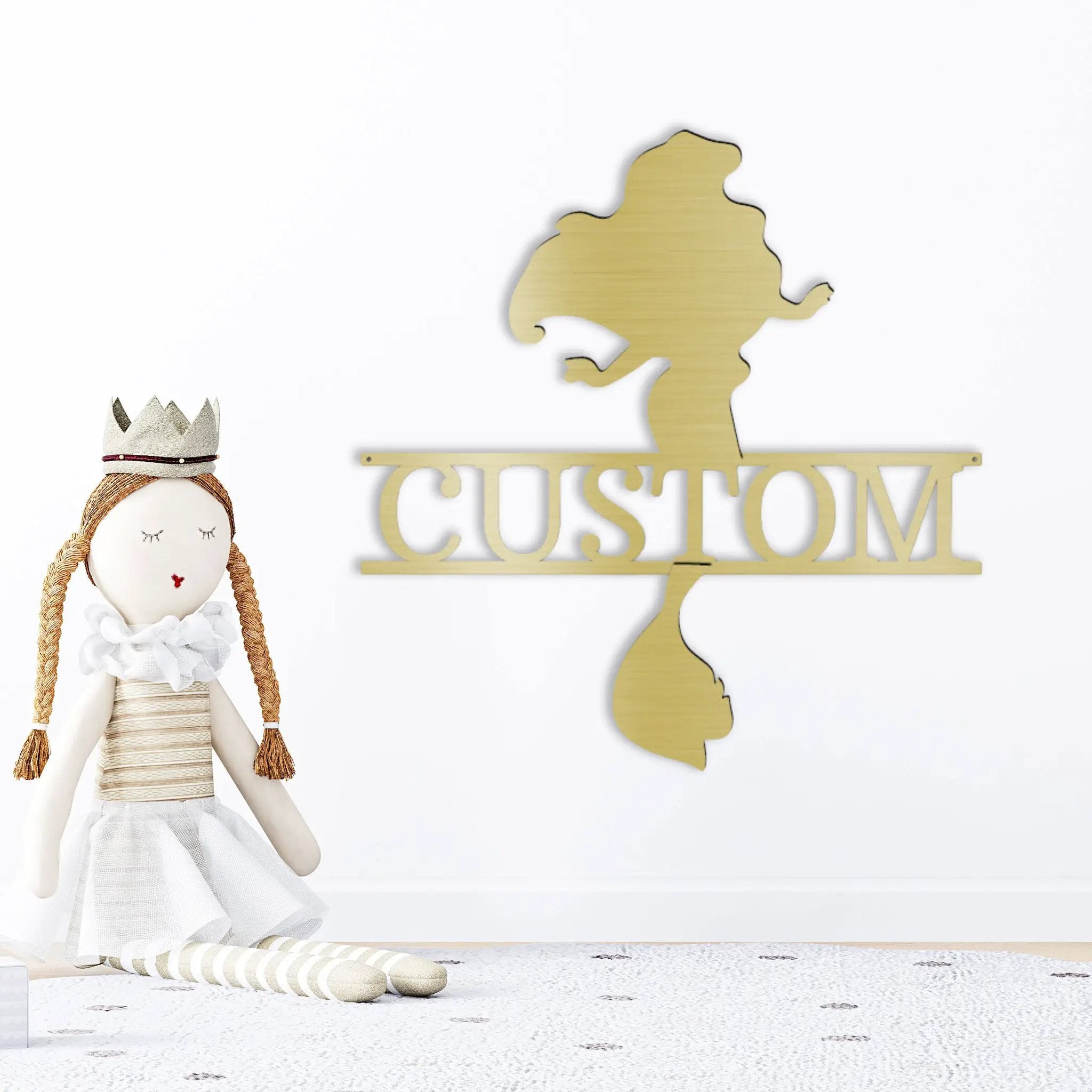 Princess Ariel Custom Name Metal Art Wall Sign