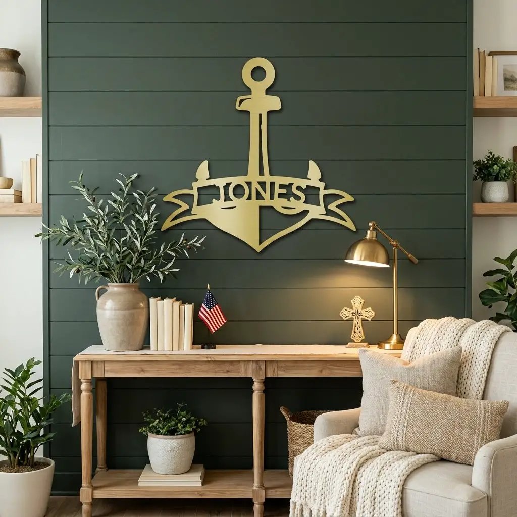 Personalized Anchor Name Metal Art – Simple, Bold, Yours