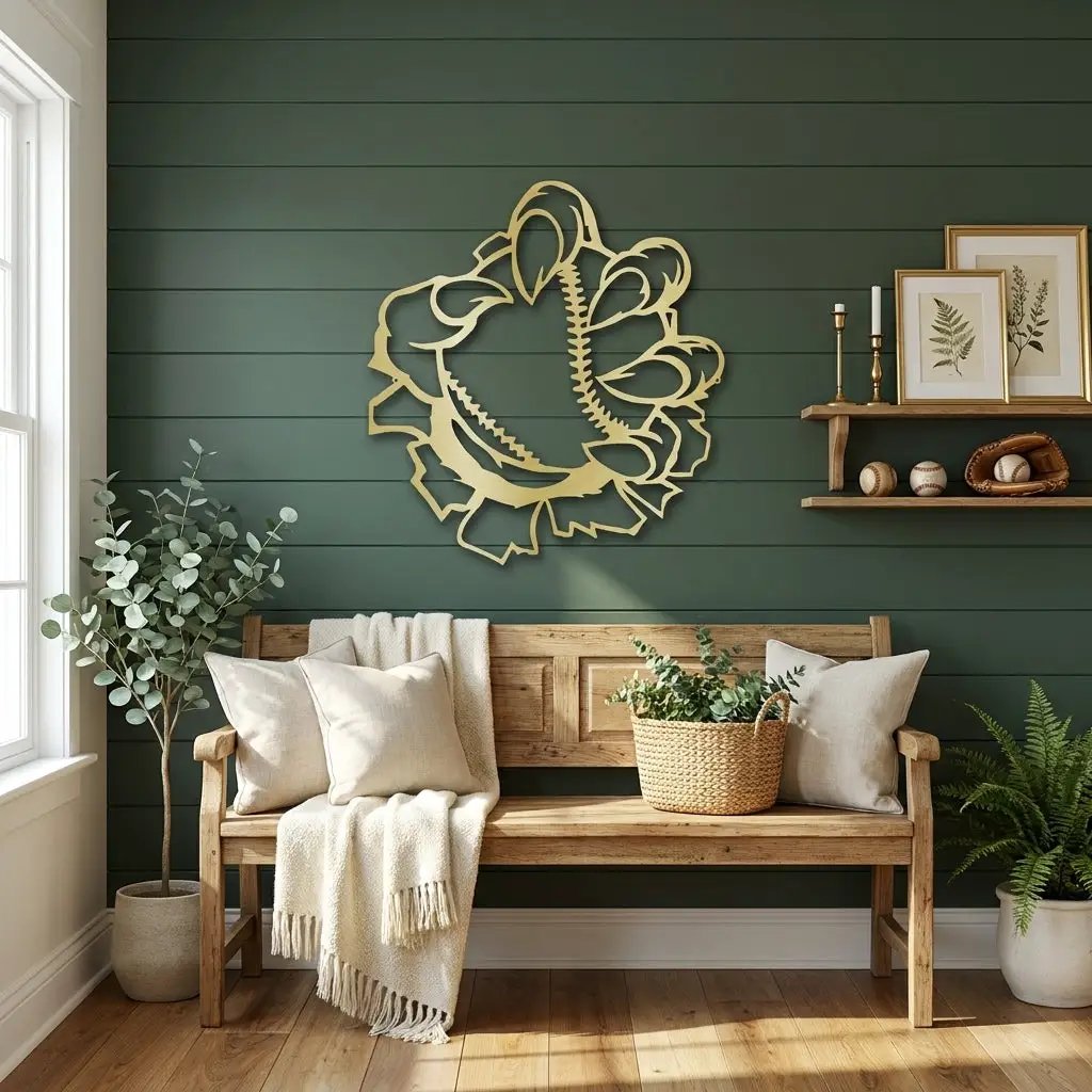 Baseball Monster Claw Metal Art Wall Sign