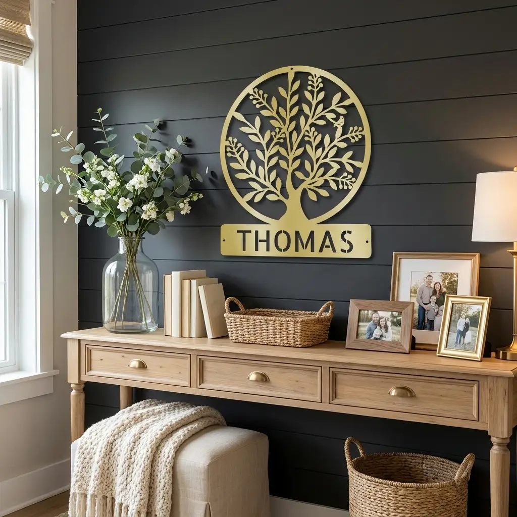 Personalized Tree of Life Metal Wall Sign: Celebrate Your Roots