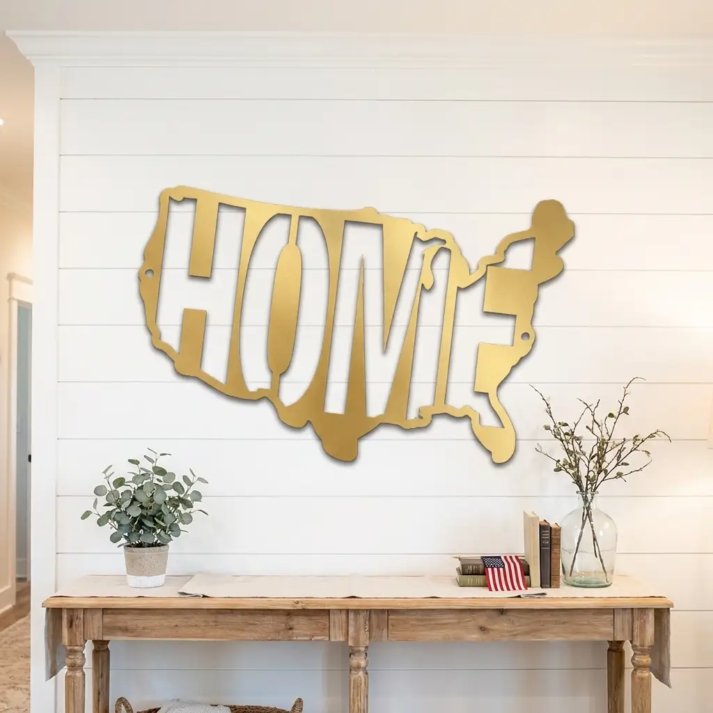 USA Home Indoor Outdoor Steel Wall Sign