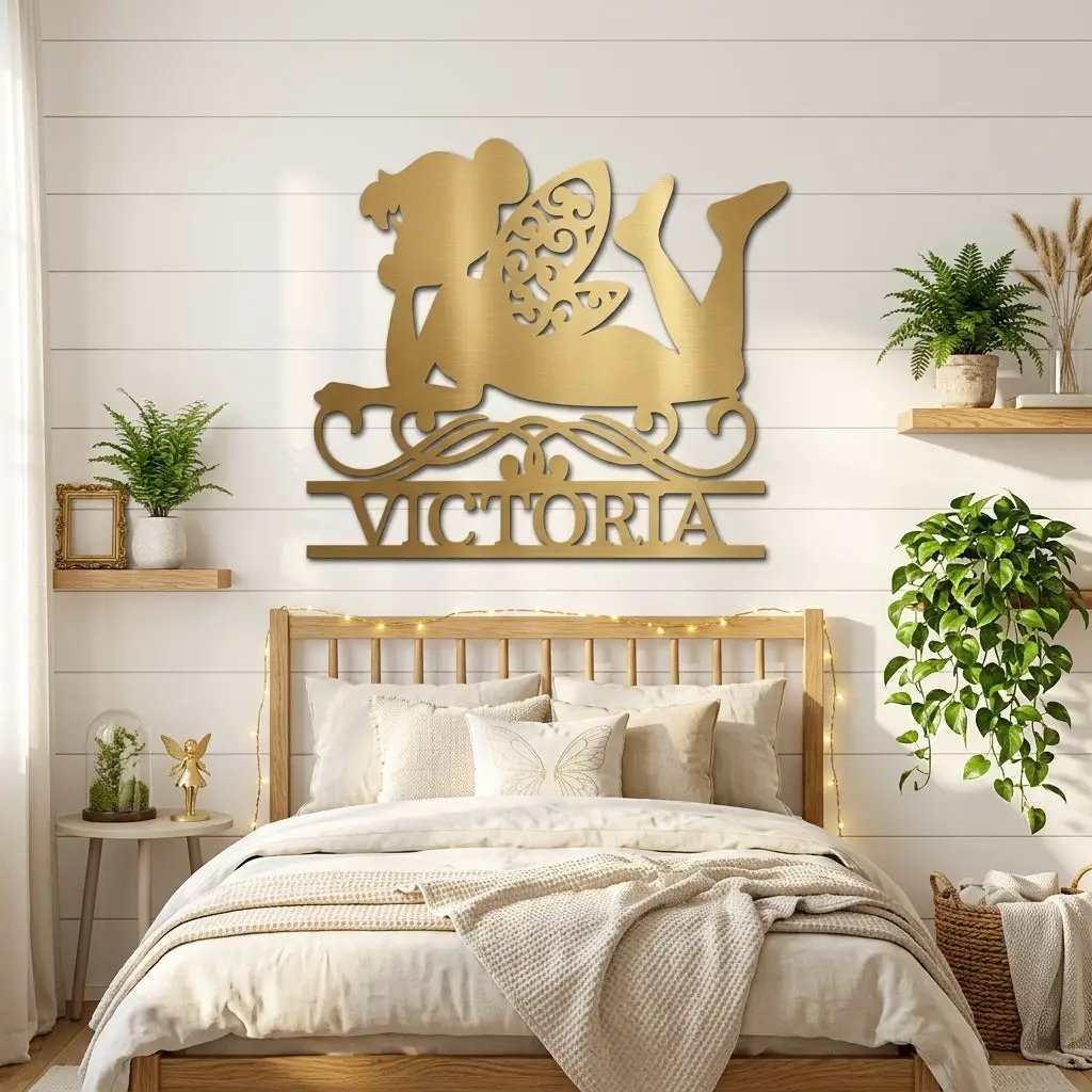 Personalized Fairy Metal Wall Art | Custom Fairy Name Sign | Whimsical Fantasy Metal Decor | Girls Bedroom Wall Art | Made in USA
