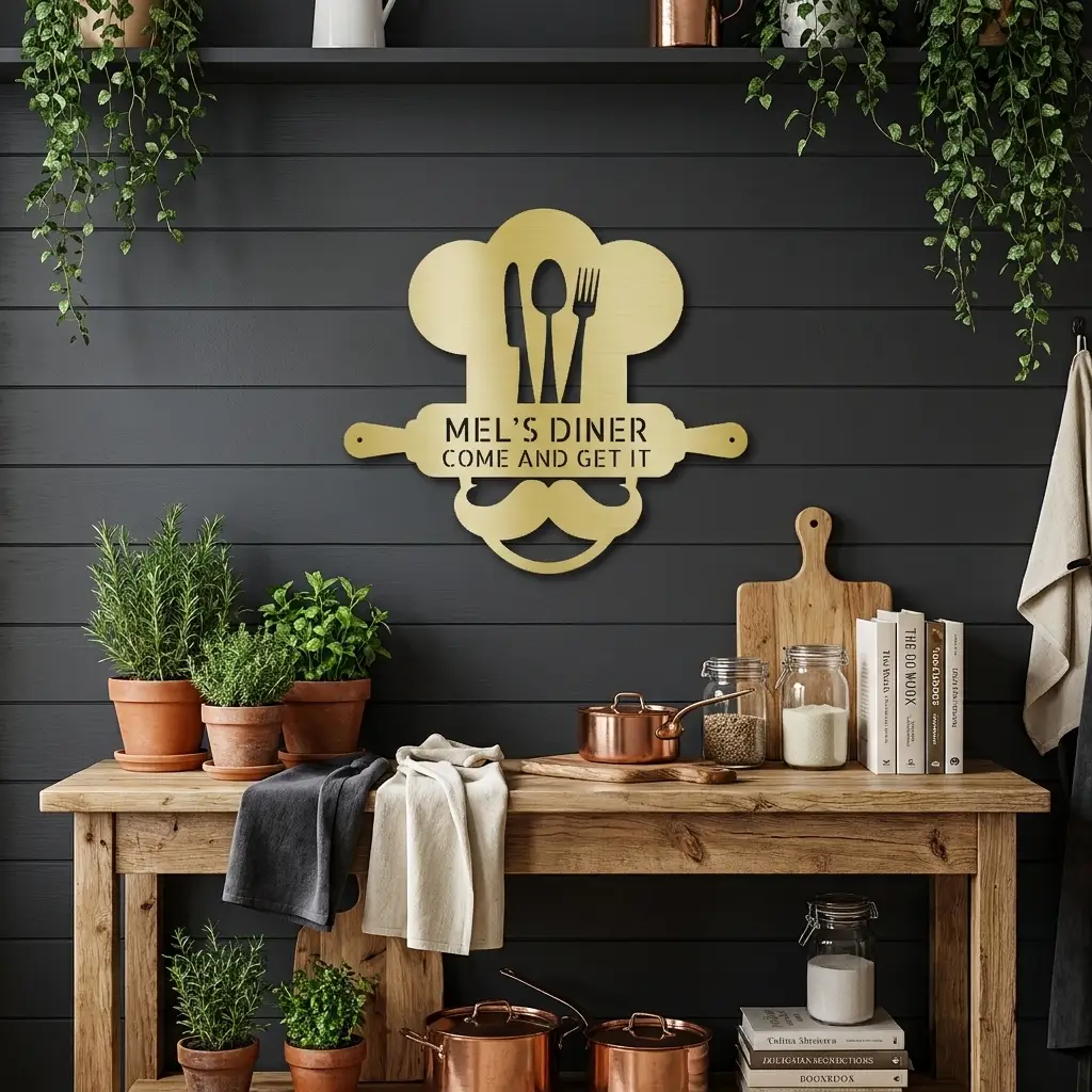 Personalized Diner Metal Wall Art: Where Every Meal is Your Signature Dish