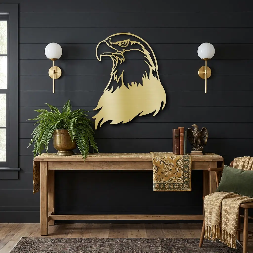 Bald Eagle Metal Wall Art – Patriotic USA Decor – American Eagle Sign – Rustic Wall Decor – Outdoor Metal Art