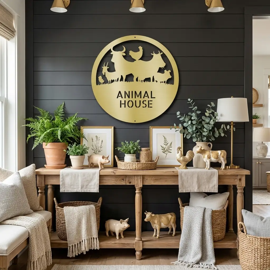 Personalized Farm Animal Metal Sign | Custom Barnyard Wall Decor | Farmhouse Animal Name Sign | Rustic Livestock Metal Art | Homestead Gift | Made in USA