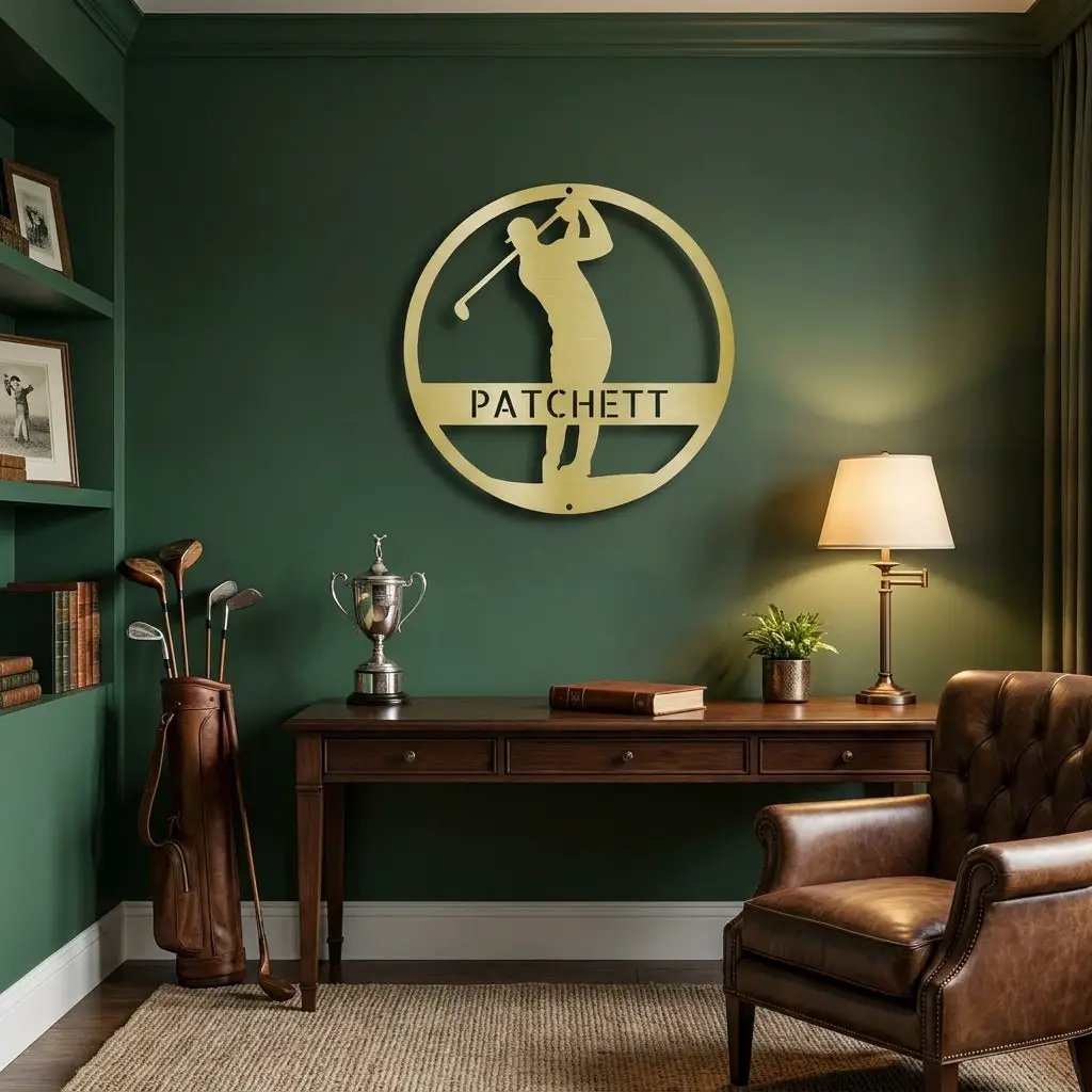 Personalized Golfer Metal Wall Art Custom Name Golf Sign Man Cave Decor Golf Gift for Dad Golf Lover Metal Wall Sign Outdoor Decor