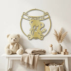 Personalized Baby Name Teddy Bear Metal Wall Art – Custom Nursery Name Sign – Laser Cut Steel Baby Room Decor – Baby Shower Gift
