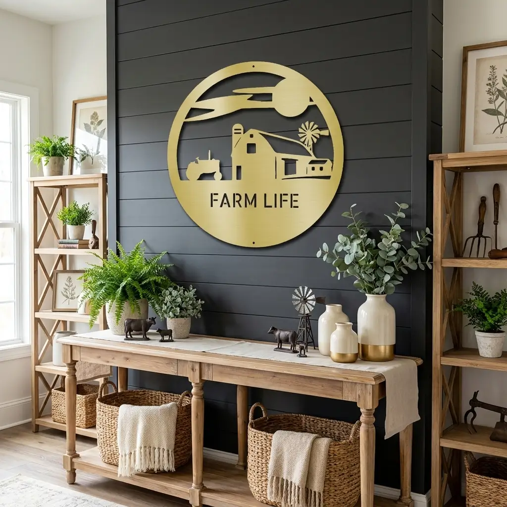 Personalized Farm Life Metal Sign – Custom Farm Name Sign – Rustic Farmhouse Wall Decor – Barn & Ranch Metal Art