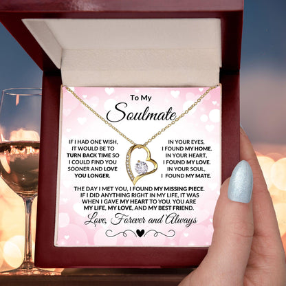 Gift for Soulmate - My Dreams Came True - Forever Love Heart Pendant Necklace - Mallard Moon Gift Shop