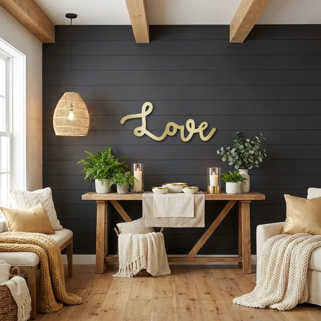 Love Script Metal Word Art Wall Sign