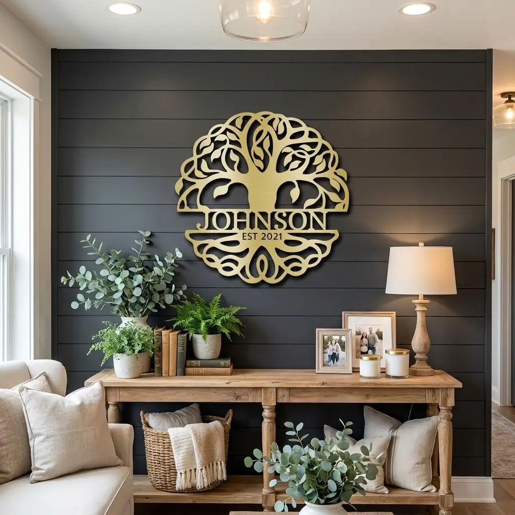 Personalized Tree of Life Metal Wall Art | Custom Family Name & Established Date Sign