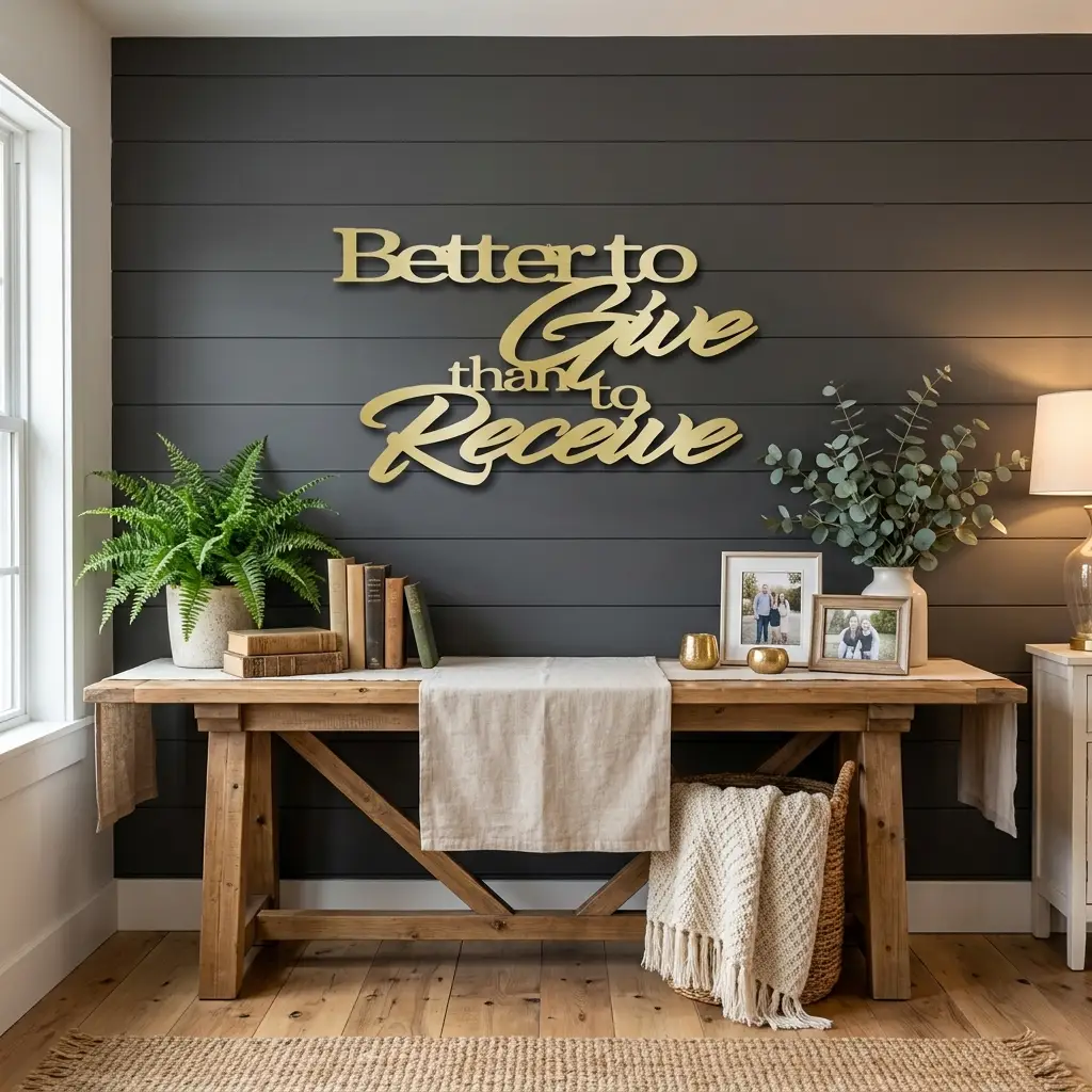 Better to Give Than Receive Quote Indoor Outdoor Steel Wall Sign