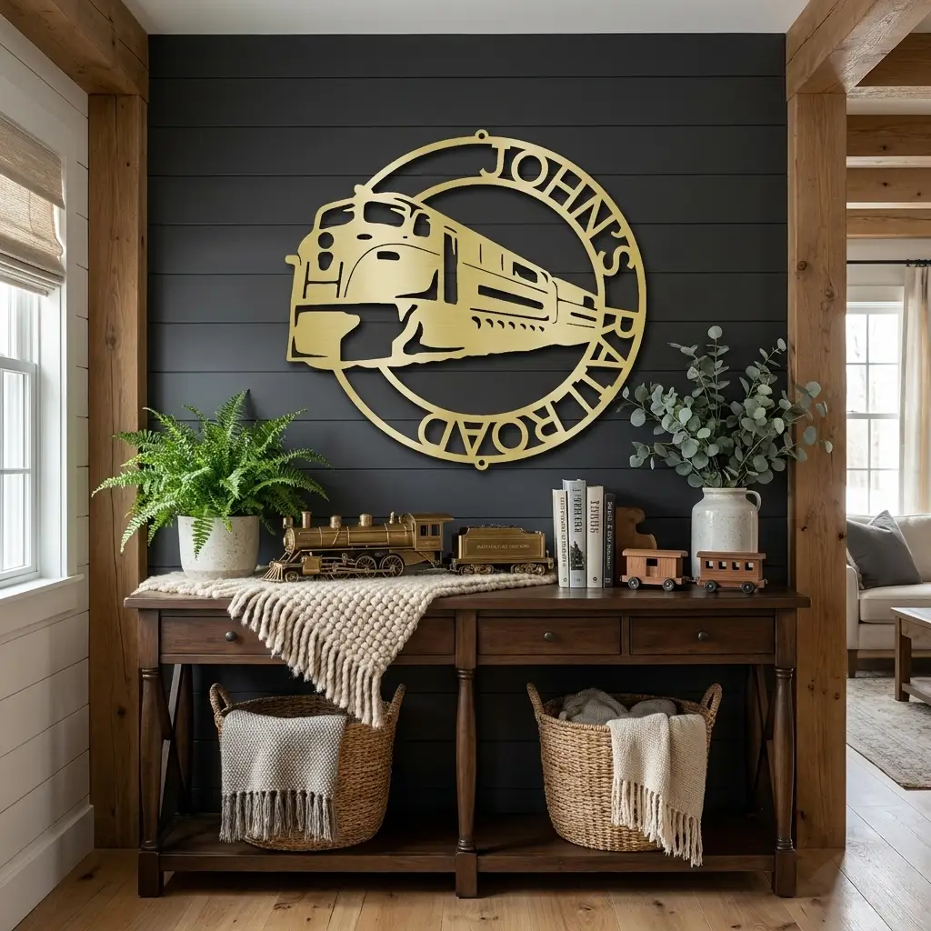 Railroad Train Metal Wall Art – Locomotive Wall Decor – Railroad Enthusiast Gift – Train Lover Wall Sign