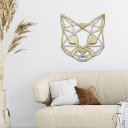 Cat Geometric Indoor Outdoor Steel Wall Sign - Mallard Moon Gift Shop