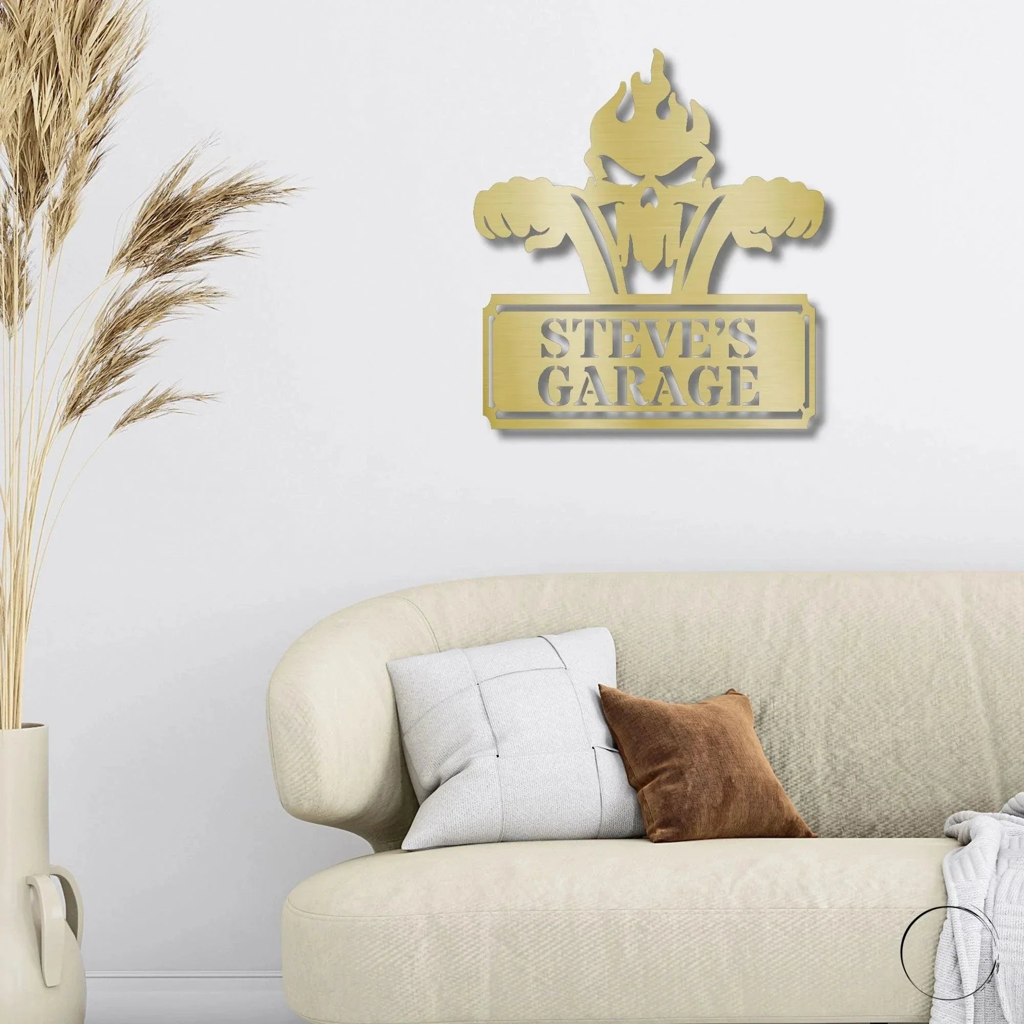 Rough Rider Monogram Personalized Biker Motorcycle Steel Wall Sign Art