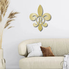Fleur De Lis Personalized Initial Metal Art Wall Sign