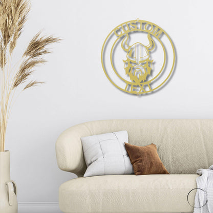 Forge Your Legacy: Personalized Viking Metal Art Wall Signs - Mallard Moon Gift Shop