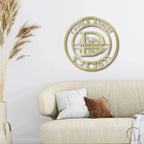 Personalized Elaborate Split Letter Name Initial Indoor Outdoor Steel Wall Sign Metal Art