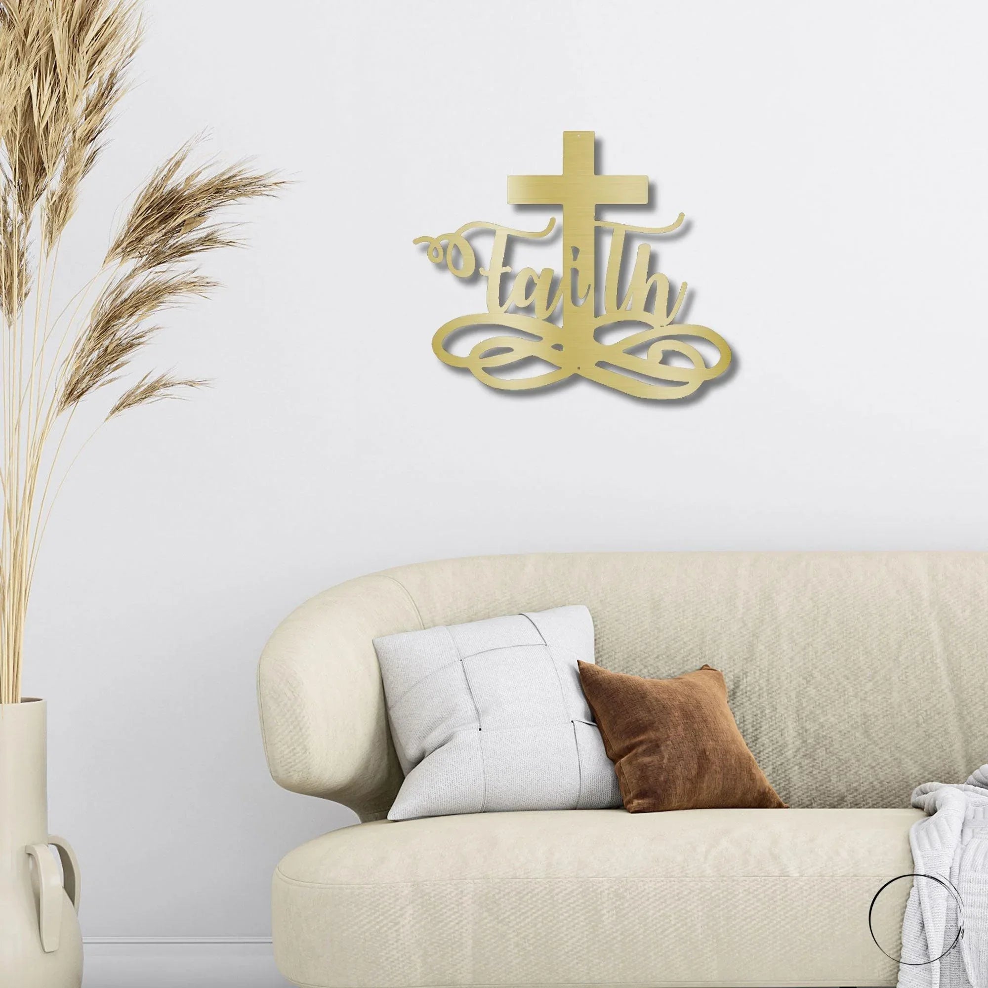 Faith Cross Metal Wall Art Spiritual Home Decor
