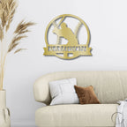 Baseball Player Custom Name Metal Art Wall Sign