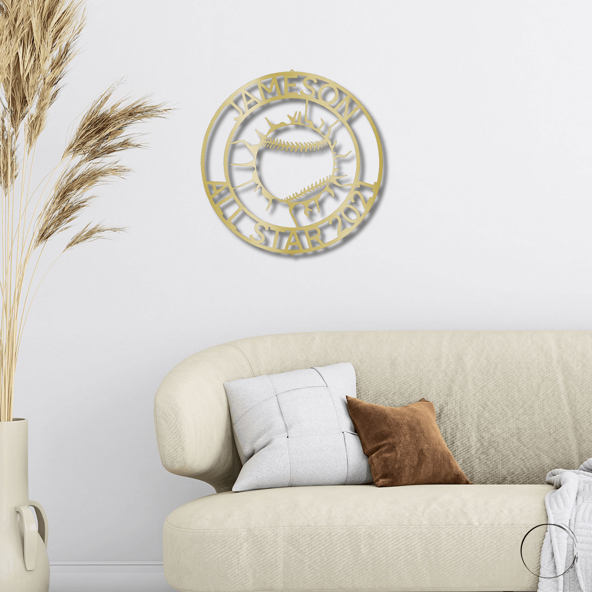 Baseball Custom Name Metal Art Wall Sign - Mallard Moon Gift Shop