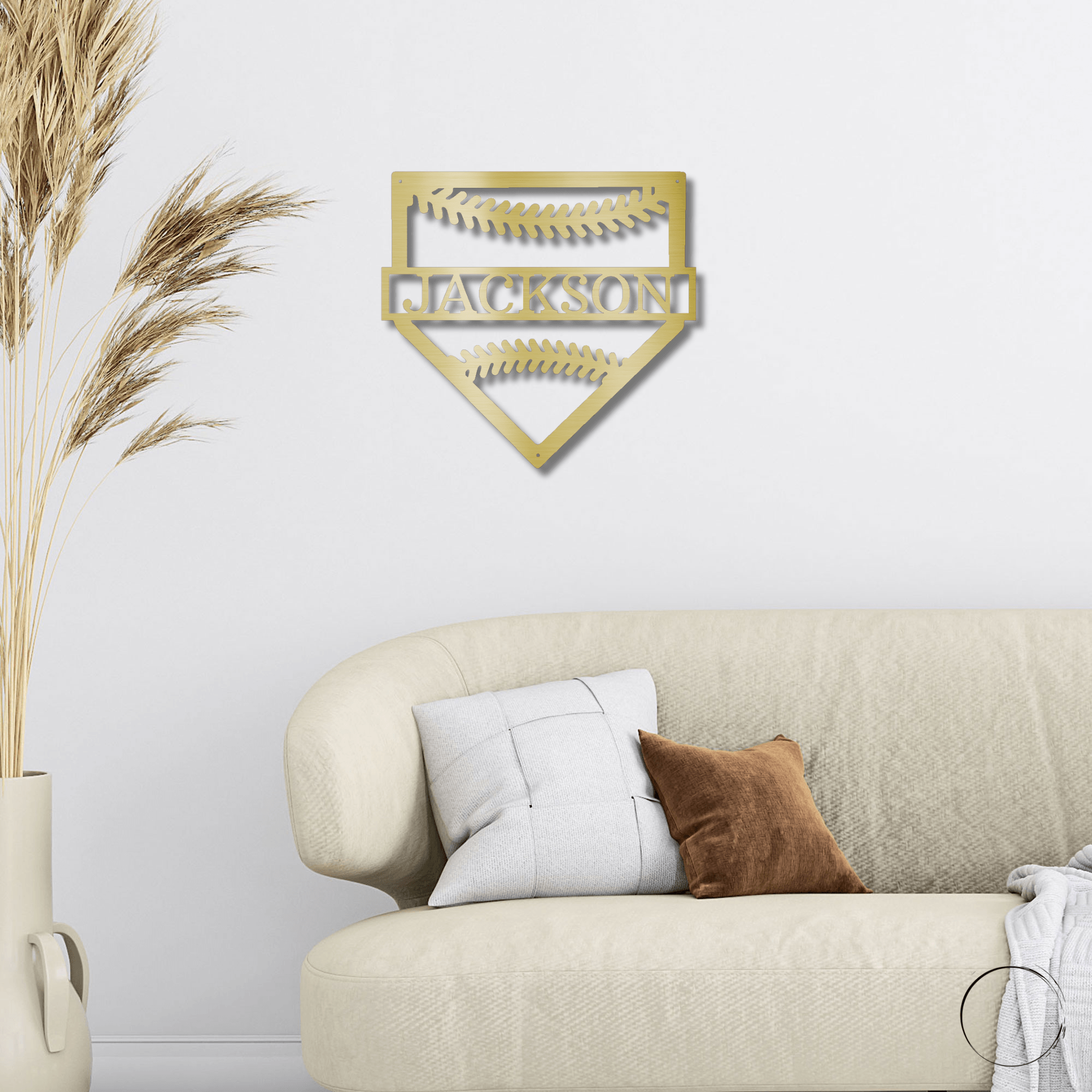 Baseball Home Plate Personalized Name Metal Art Wall Sign - Mallard Moon Gift Shop