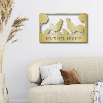 Personalized Hen House Metal Wall Art: Celebrate Your Coop with Style - Mallard Moon Gift Shop