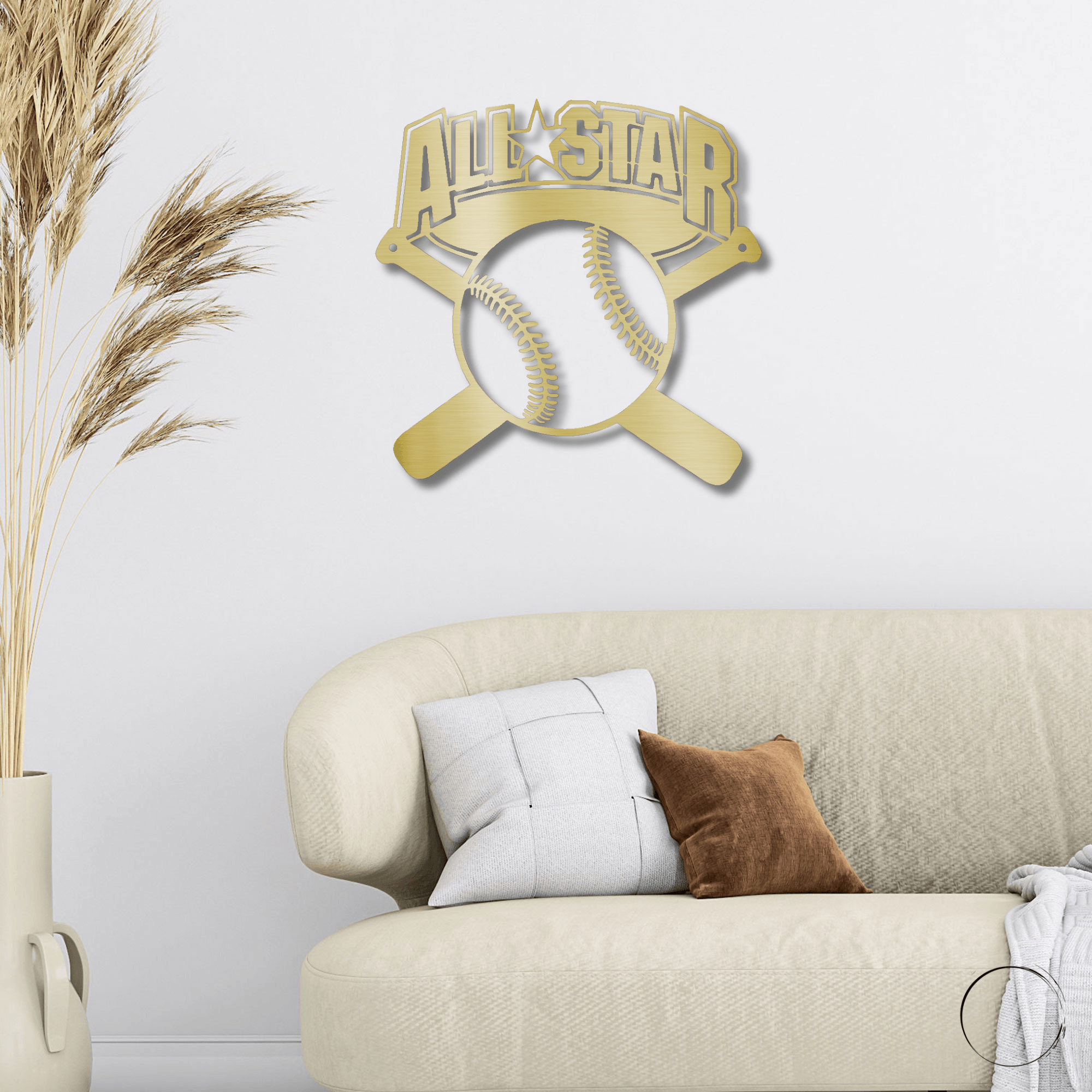 Baseball All Star Metal Art Wall Sign - Mallard Moon Gift Shop