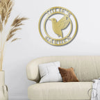 Hummingbird Monogram Personalized Metal Art Wall Sign