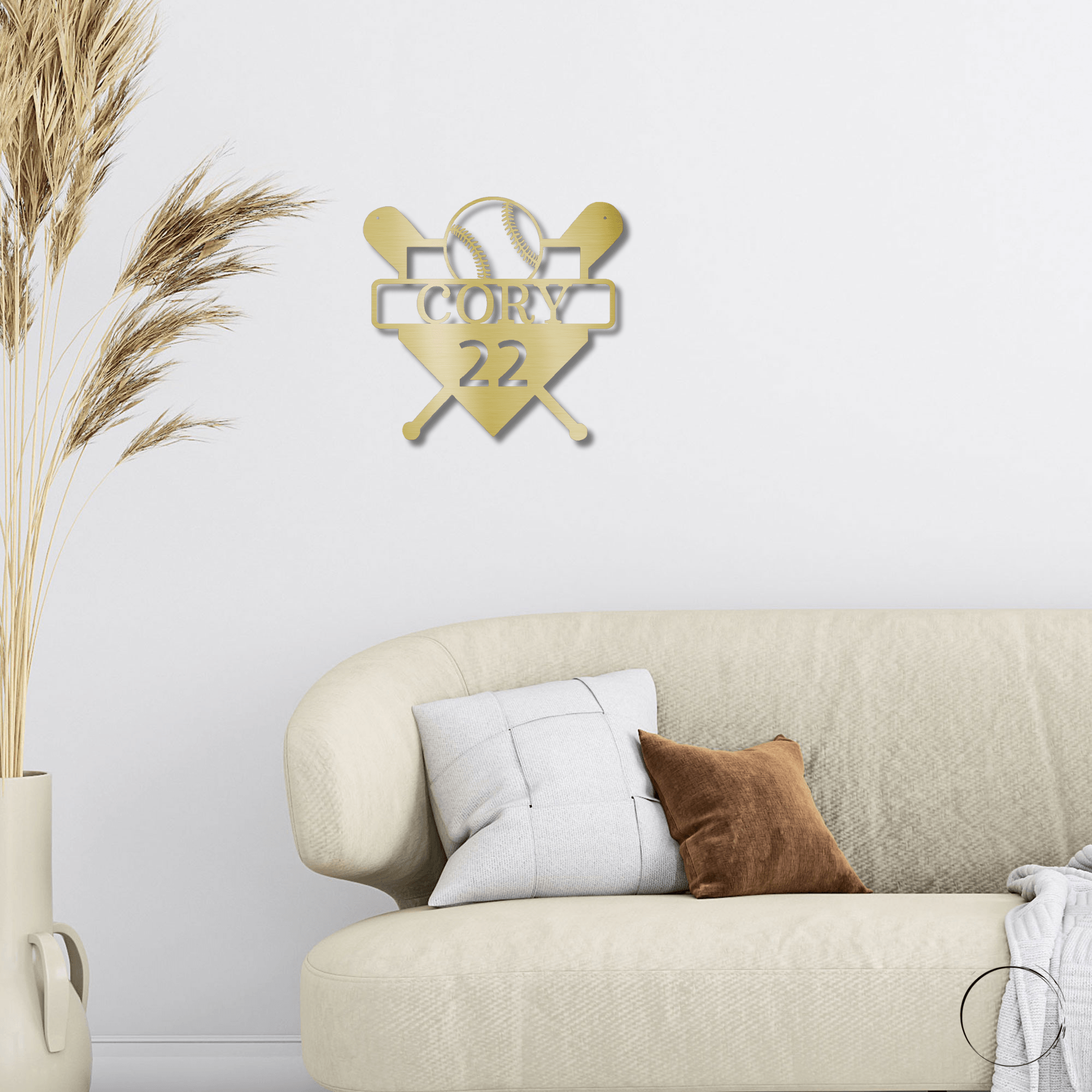 Baseball Home Plate Custom Name Metal Art Wall Sign - Mallard Moon Gift Shop