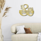 Couples Mr. and Mrs. Custom Name Monogram Indoor Outdoor Steel Wall Sign