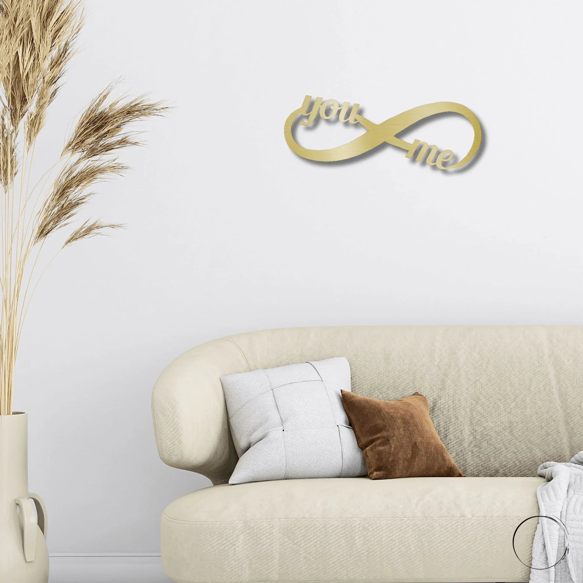 Romantic Home Decor "You & Me" Laser-Cut Infinity Metal Wall Art