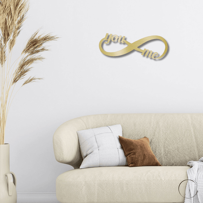 Romantic Home Decor "You & Me" Laser-Cut Infinity Metal Wall Art - Mallard Moon Gift Shop