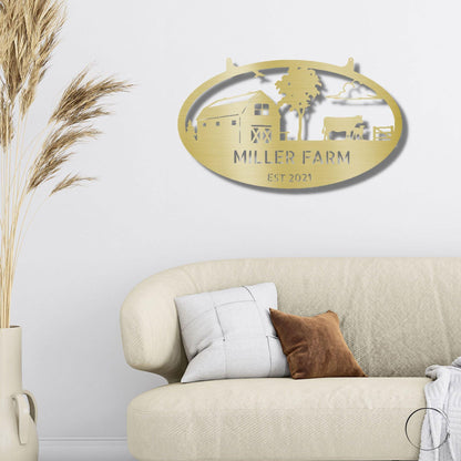 Farmstead Custom Name Monogram Indoor Outdoor Steel Wall Sign - Mallard Moon Gift Shop