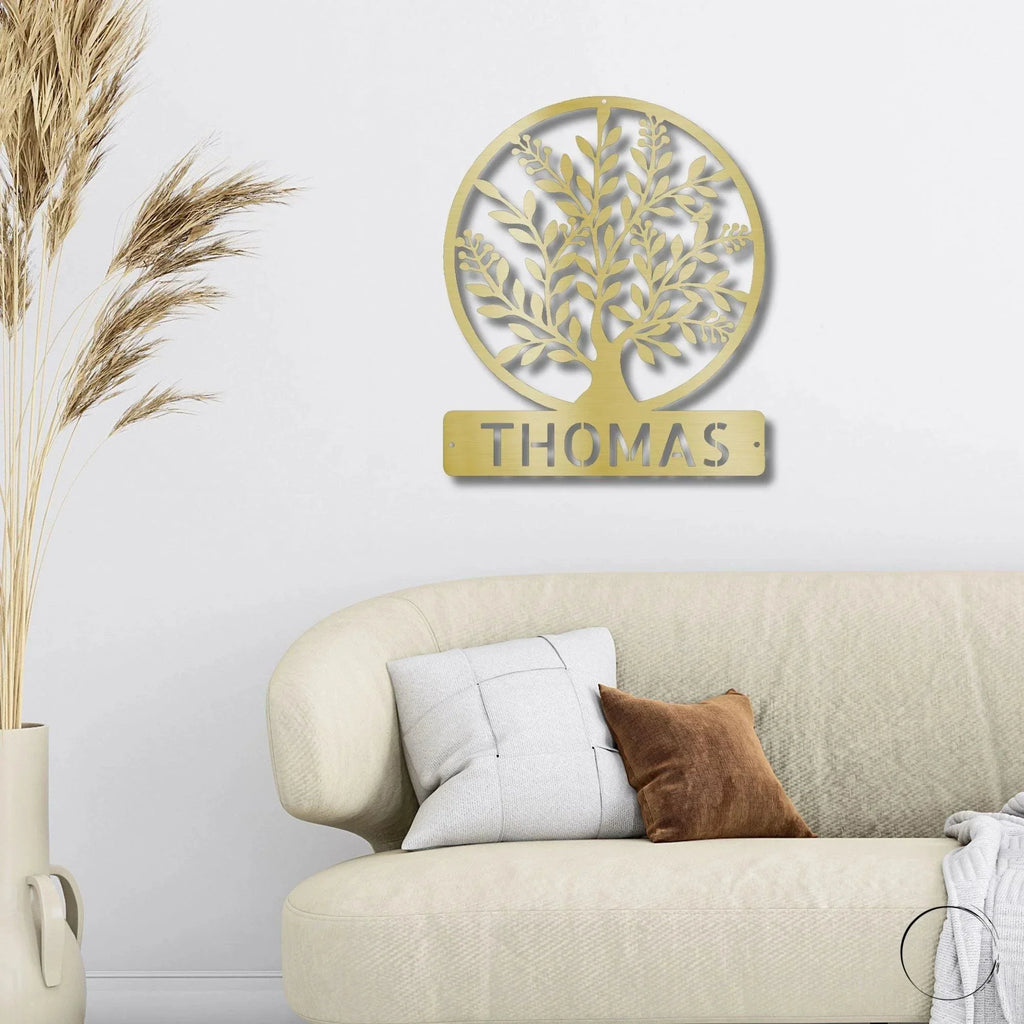 Personalized Tree of Life Metal Wall Sign: Celebrate Your Roots