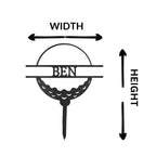 Golf Ball Tee Personalized Name Address Outdoor Steel Stake Sign Metal Art Yard Sign