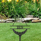 Golf Ball Tee Personalized Name Address Outdoor Steel Stake Sign Metal Art Yard Sign