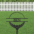 Golf Ball Tee Personalized Name Address Outdoor Steel Stake Sign Metal Art Yard Sign