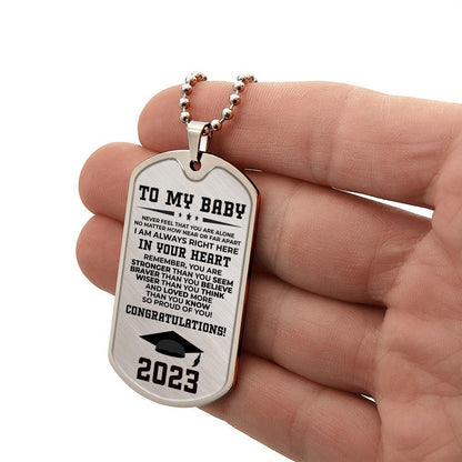 Graduation 2023 Engarved Dog Tag Necklace - Mallard Moon Gift Shop