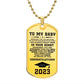 Graduation 2023 Engarved Dog Tag Necklace - Mallard Moon Gift Shop