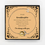 Granddaughter Sunflower Bracelet, Motivational Message Birthday Gifts Life is learning to dance in the rain,