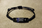 Granddaughter Engraved Black Rope Bracelet, Motivational Heartfelt Birthday, Christmas Holiday Gifts For Granddaughter, You are Braver than you Believe, Loved More than you Know