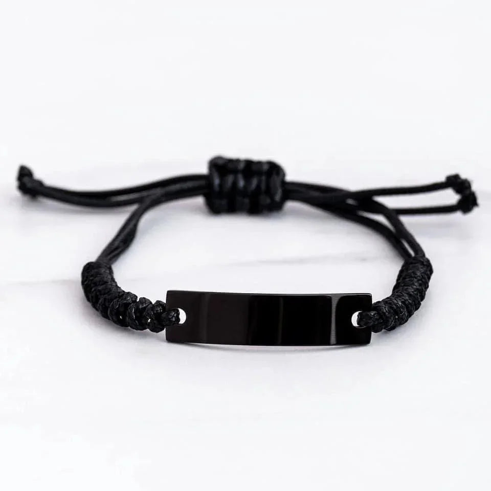 Granddaughter Engraved Black Rope Bracelet, Motivational Heartfelt Birthday, Christmas Holiday Gifts For Granddaughter, You are Braver than you Believe, Loved More than you Know