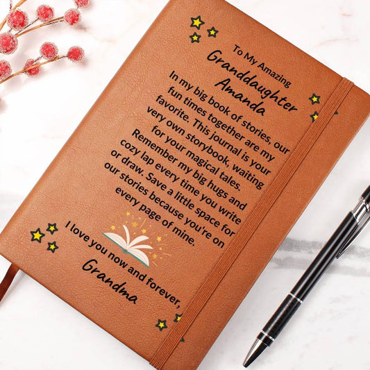Granddaughter Gift from Grandma - Your Own Story Book - Personalized Leather Journal - Mallard Moon Gift Shop