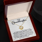 Granddaughter Gift I Will Always Be Here and I Love You With All My Heart Pendant Necklace