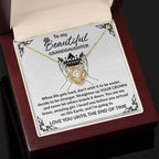 Granddaughter Gift Straighten Your Crown Pendant Necklace with Inspirational Message Card
