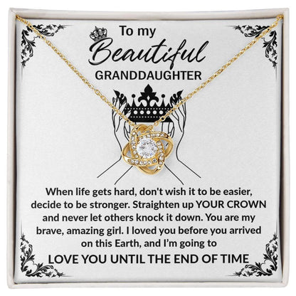 Granddaughter Gift Straighten Your Crown Pendant Necklace with Inspirational Message Card - Mallard Moon Gift Shop