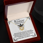 Granddaughter Gift Straighten Your Crown Pendant Necklace with Inspirational Message Card