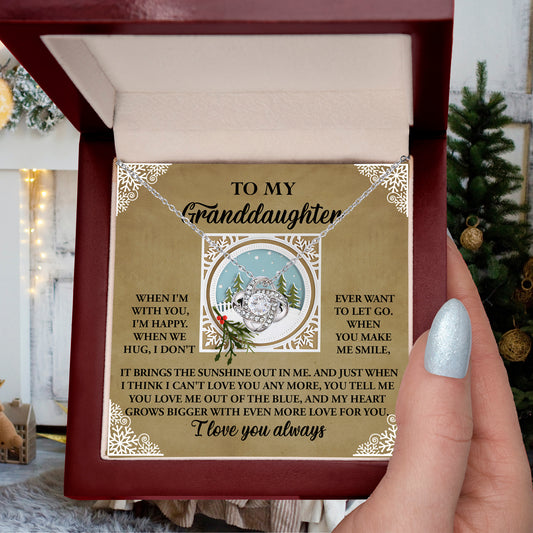 Gift for Granddaughter - Grows Bigger - Love Knot Pendant Necklace - Mallard Moon Gift Shop
